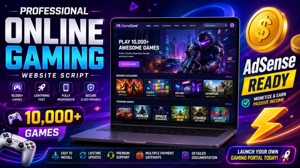 Online Gaming Website Script Download